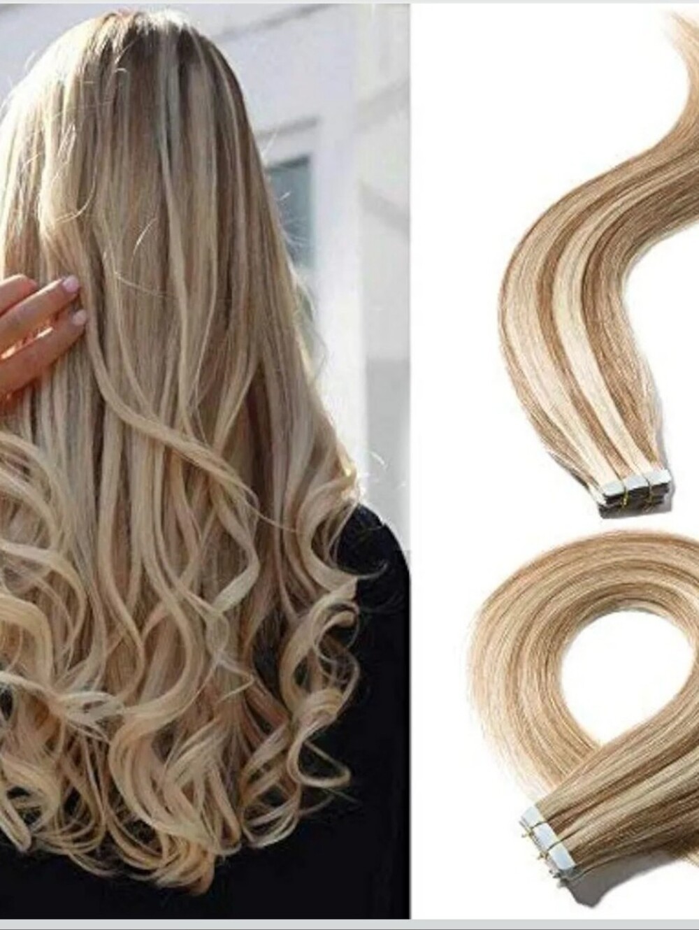 Blonde Tape-In Remy Human Hair Extensions – Natural Blonde